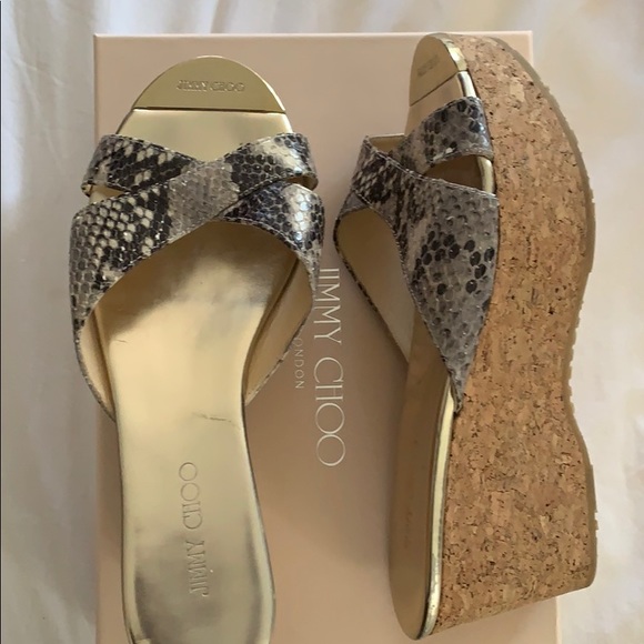 Jimmy Choo Snake Print Wedges...like new